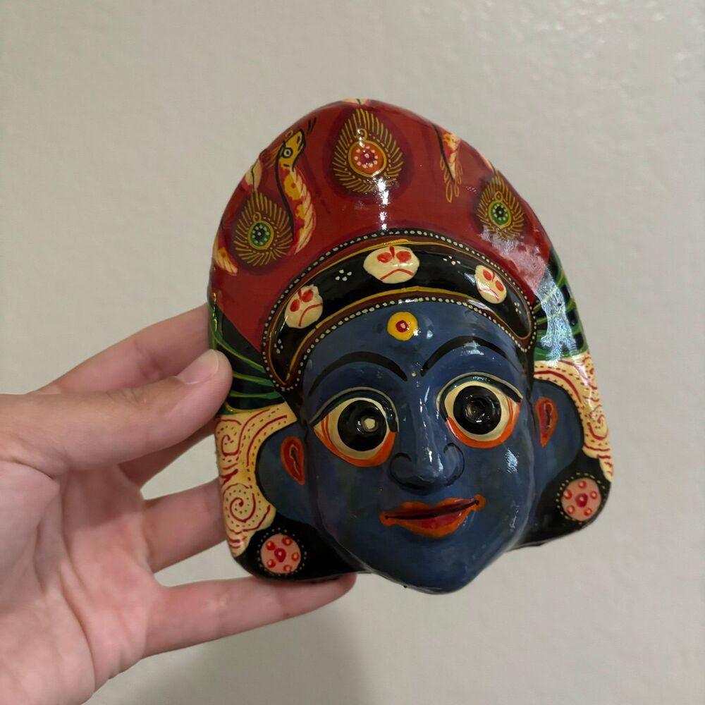 Vintage Nepalese Lakhey Demon Mask – Handcrafted Papier-Mâché Ritual Art